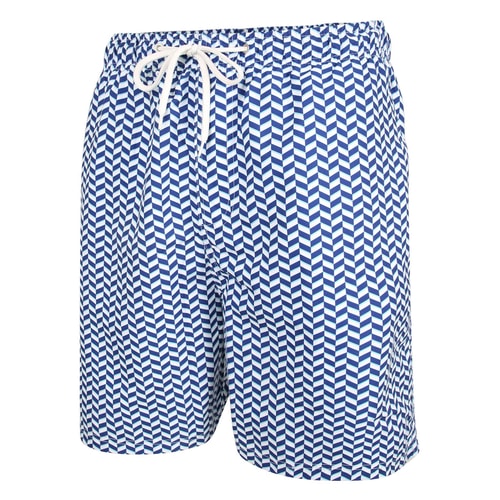 Bigdude Pattern Printed Swim Shorts Navy/White